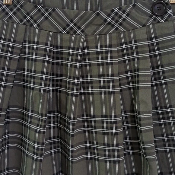 3/$20🌟 Joe B by Joe Benbasset Vintage Green Plaid Pleated Front Wrap Skirt XL - Picture 2 of 5